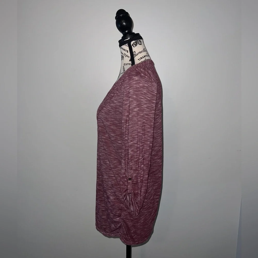 Motherhood Maroon 3/4 length sleeve Maternity Shirt, L - Picture 2 of 4
